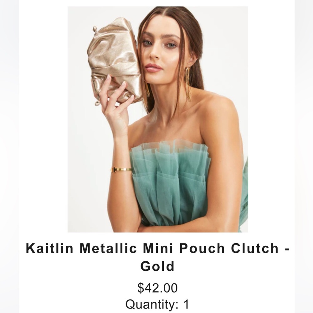 Metallic gold mini clutch